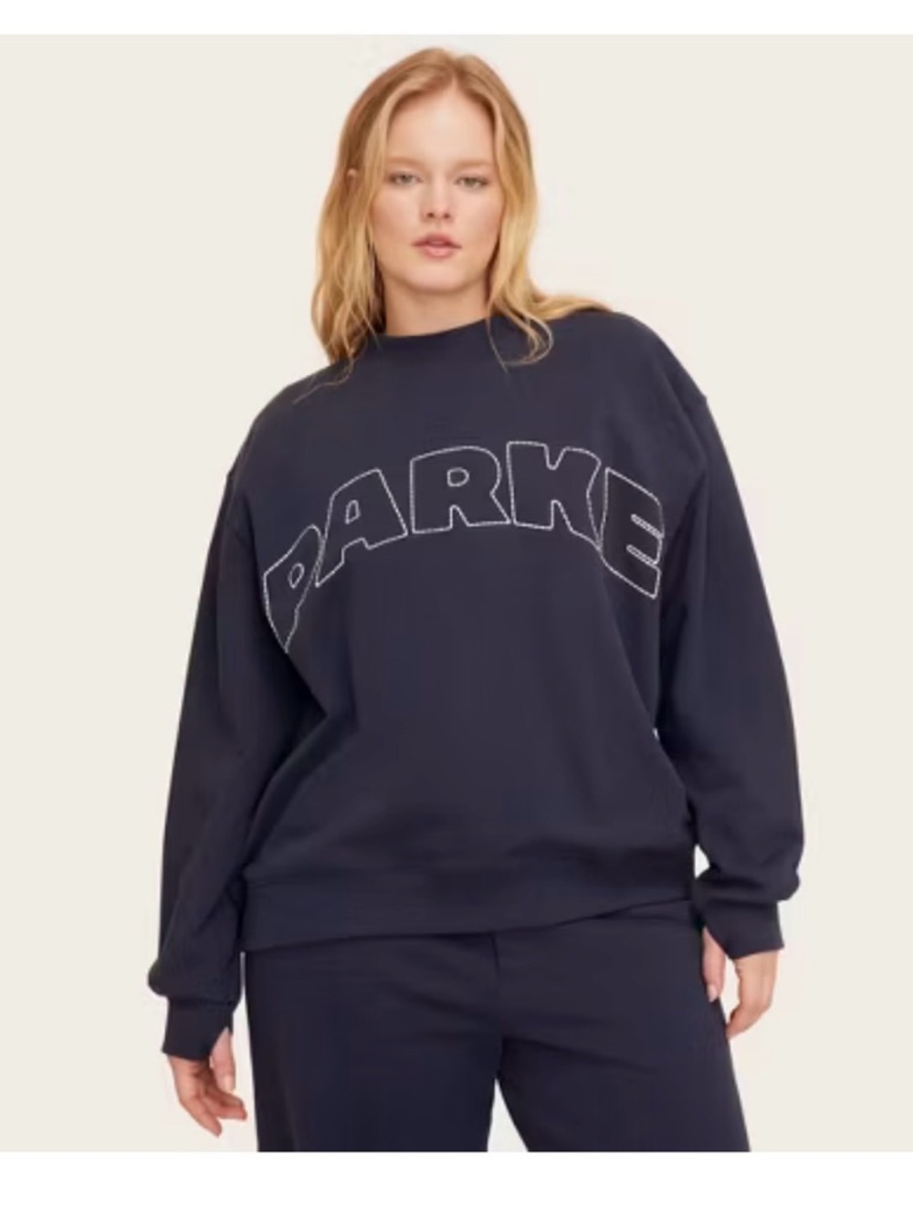 PARKE X Target Dark Navy Logo Crew Sweatshirt - Women